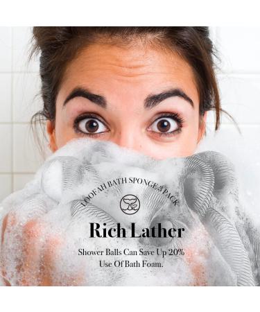 Loofah Sponge Bath Set for Men & Women - 4 Pack Dark Gray | Exfoliating Body Scrubber - Buy Online on GoSupps.com