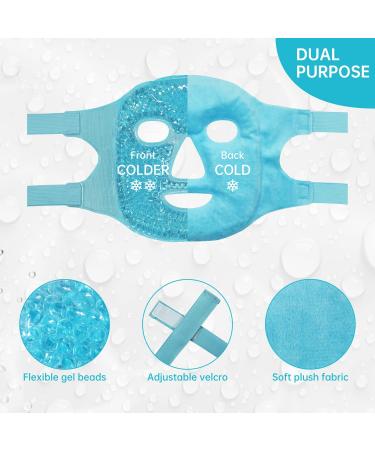 Gel Beads Ice Face Mask Bundle for Headaches, Puffy Eyes, Redness - Includes Eye Hole Mask - Buy Online on GoSupps.com