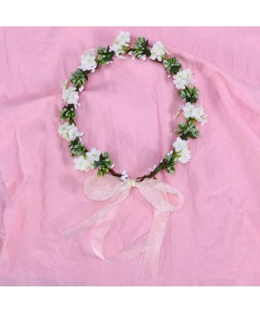 VALICLUD bridal headwear flower girl Green Flower Women Flower Headband artificial garland Handmade Adjustable Flower veil headband hair accessories for girls crown woman white wedding - Buy Online on GoSupps.com