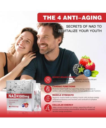 elttsaping NAD 1000mg Liquid Supplement NAD+ Liquid Supplement with Nicotinamide Riboside Resveratrol & PQQ NAD+ Supplements for Men & Women Healthy Aging & Boosts Cellular Energy 30 Packs - Buy Online on GoSupps.com