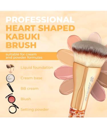 Pro-Quality Blending Liquid Makeup Foundation Brush - Contour, Kabuki & Highlighter Brush - Synthetic Bristles - Gold (Heart) - Buy Online on GoSupps.com