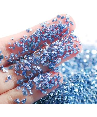dijiusidy Nail Art Crushed Glass Stones Irregular Glitter Crystal Fragment DIY Rhinestone Fillers Mobile Phone Jewelry Making Light Blue - Buy Online on GoSupps.com