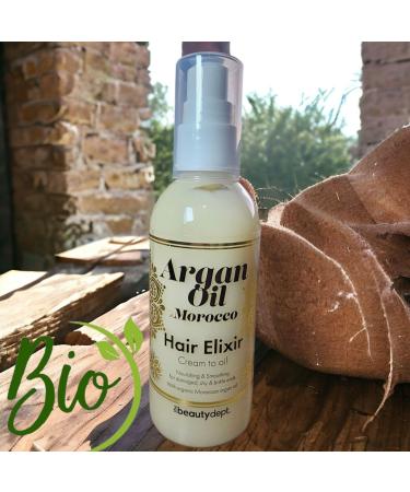 Hair Elixir with Organic Moroccan Argan Oil Nourishes Softens and Repairs Damaged Hair 100 ml - Buy Online on GoSupps.com