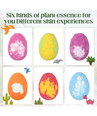 Bezavea 6 Pack Bath Bombs for Kids with Surprise Dinosaurs Toys Inside Handmade Large Bath Bombs Gift Set Natural Essential Oil SPA Bath Fizzies Set Christmas Birthday Gifts for Boys Girls - Buy Online on GoSupps.com