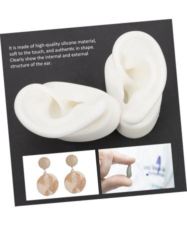 4 Pairs Artificial Silicone Ear Models for Studs Realistic Ear Molds for Jewelry Display - Buy Online on GoSupps.com