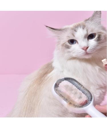 2-Piece Animal Hair Removal Comb Set | 4-in-1 Cat Brush with Water Tank | Multifunctional Pet Cleaning & Massaging Brush - Blue & Pink - Buy Online on GoSupps.com