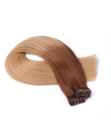 Tape In Hair Extensions #12/26 Ombre - 40cm - 100% Remy Real Hair - 30 Bricks - Tress by Novon - Buy Online on GoSupps.com