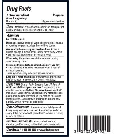 Fleet Laxative Glycerin Suppositories for Adult Constipation - 288 Count Total - Buy Online on GoSupps.com