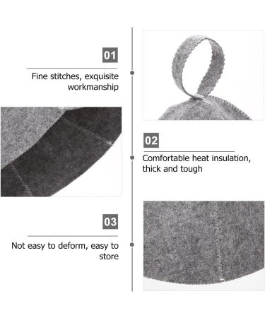 3-Piece Sauna Hut Felt Caps for Men & Women - Gray Sauna Hat & Shower Cap Set - Buy Online on GoSupps.com
