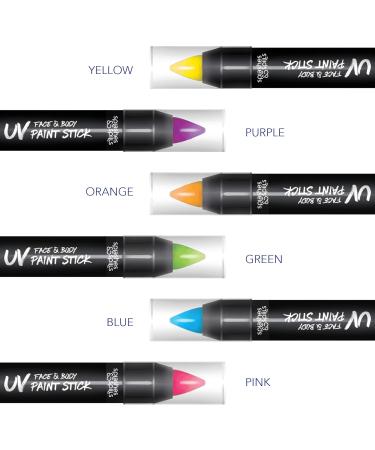 UV Face and Body Paint Sticks - Halloween Club Makeup - Safe for All Skin Types - Splashes & Spills (6 Pack) - Buy Online on GoSupps.com