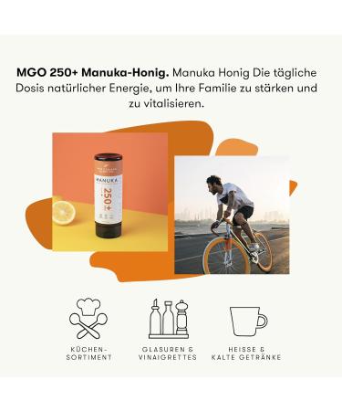 New Zealand Honey Co. Manuka Honey MGO 250+ | 500g Squeeze Bottle | Active & Raw | Certified Methylglyoxal | Pure New Zealand Honey - Buy Online on GoSupps.com
