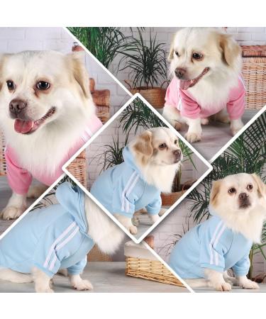 Shop Stylish Dog Clothing for Small Breeds - Warm Hoodies Sweaters & Coats for Chihuahuas | XS Light Blue & Pink - Buy Online on GoSupps.com