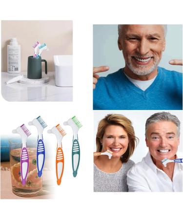 Denture Brush Denture Toothbrush Cleaning Brush Portable Denture Brush Cleaning Brush Heads For Denture Care False Teeth Toothbrush Denture Cleaning Brush Dual Head Toothbrush (4) - Buy Online on GoSupps.com