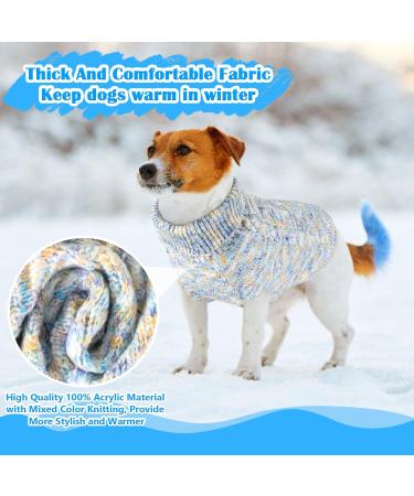 Eyein Dog Jumper - Warm Turtleneck Sweater with Leash Hole for Medium Dogs - Blue - Buy Online on GoSupps.com