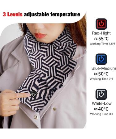 WKshuFT Heated Scarf USB Electric Heated Scarves The Best Gift for Your Parents Upgraded Heated Neck Wrap Heat Scarves with Heating Pad Winter Neck Warmer for Women Men(A) - Buy Online on GoSupps.com
