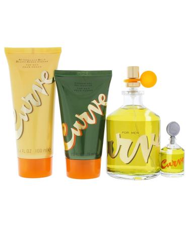 Liz Claiborne Curve 4 Pc. Gift Set (Cologne Spray + Mini + After Shave + Hair & Body Wash) for Men 4.2 Fl Ounce - Buy Online on GoSupps.com