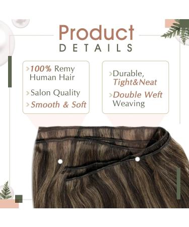 Runature Brown Remy Hair Extensions - 55cm 100g #2P8A | Smooth Real Hair for Sewing - Buy Online on GoSupps.com