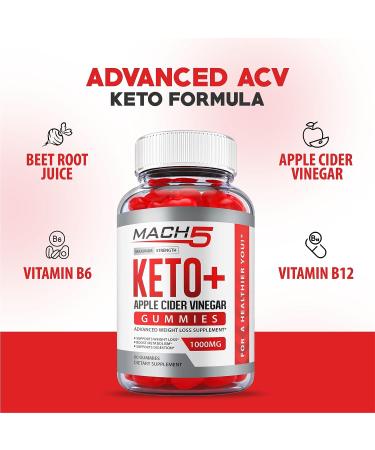 Mach5 ACV Keto Gummies with Beet Root Juice & Vitamin B12 - 60 Vegan Gummies - Buy Online on GoSupps.com