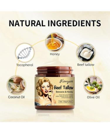 120g Organic Tallow Balm & Honey Balm - Wrinkle Defense Cream for Face & Body | Pure Moisture Skin Care - Buy Online on GoSupps.com