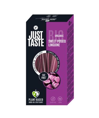 Just Taste Be different Just Button - Pack of 6 Organic Sweet Potato Pasta Bags - Purple Tuccine/Linguine - High Carbohydrate - 84g - Sweet Potato Pasta - Ideal for Athletes - Low in Sugar