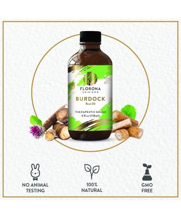 Florona 100% Pure Burdock Root Oil - 4 fl oz for Hair, Face & Skin Care - Buy Online on GoSupps.com