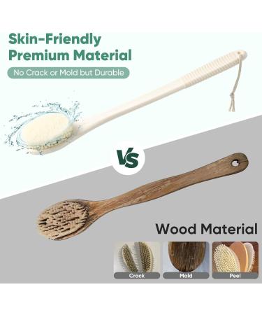 Buy Back Brush Shower for Seniors | Long Handle Bath Brush in Cream White - Perfect for Easy Showering - Buy Online on GoSupps.com