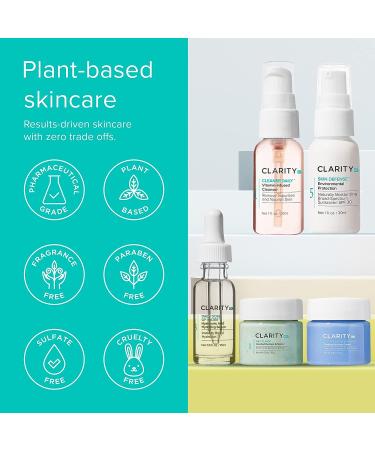 ClarityRx Skincare Essentials Kit - Cleanse, Renew & Protect | Plant-Based, Paraben Free, Natural | New Kit - Buy Online on GoSupps.com