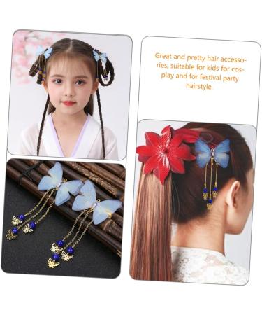 minkissy 4 Pairs Hanfu Butterfly Headdress Kids Barrettes for Hair Tassel Hair Clips Metal Side Hair Barrette Hair Barrettes Kid Hair Accessories Butterflies Clips Alloy Child Hairpin Fairy - Buy Online on GoSupps.com