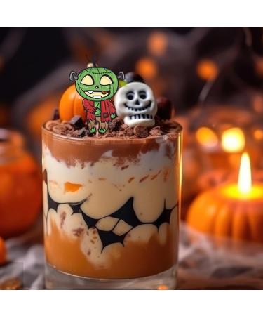 Halloween Cake Toppers - Fall Theme Cupcake Decorations | Pumpkin Cupcake Toothpicks Party Decorations for Cupcake Party Supplies Neecs - Buy Online on GoSupps.com