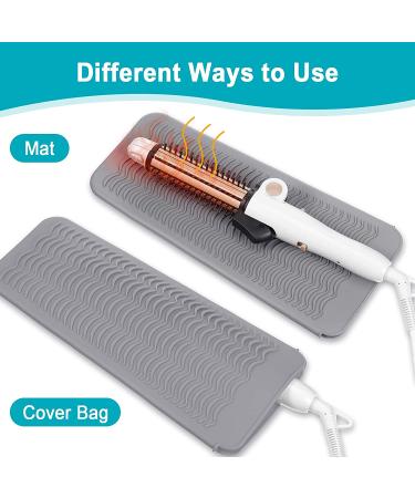 Neoprene Flat Iron Case & Silicone Mat Set - Heat Resistant Curling Iron Holder - Marble Style Organizer for Hair Tools - Buy Online on GoSupps.com