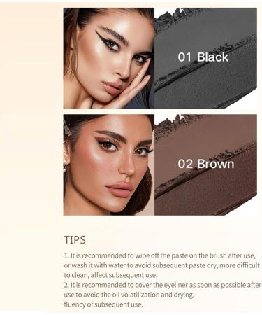 LXZJJM Waterproof 2-in-1 Deluxe Brow Pomade & Eyeliner Gel - Long-lasting Natural Brow Definition Eyebrow & Eyeliner Makeup Set Net content 6.4g/0.23 oz. (02#Brown) - Buy Online on GoSupps.com