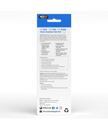 VETIQ Denti-Care Kit: Enzymatic Toothpaste for Dogs and Cats - Fight Tartar & Plaque with Bamboo Toothbrush and Finger Sleeve - Buy Online on GoSupps.com