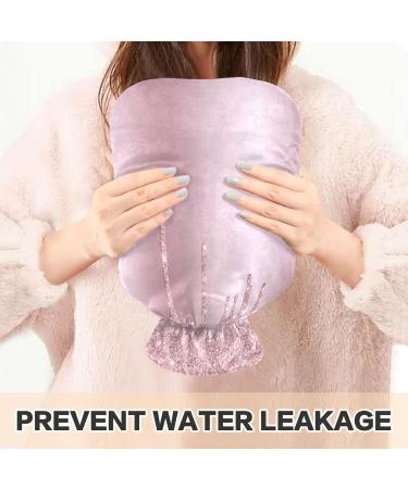 Buy Pink Glitter Drop Hot Water Bottle 2L - Rose Gold Plush Cover | Winter Warmer for Kids & Adults - Buy Online on GoSupps.com