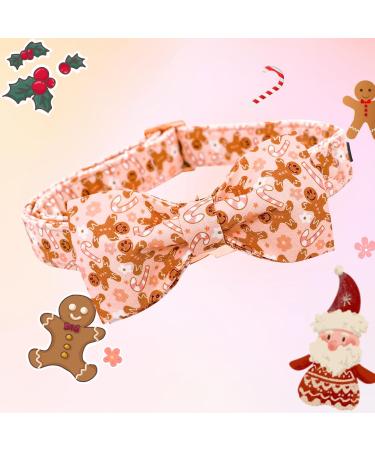 Lionheart Glory Christmas Dog Collar - Adjustable Soft Pink Fly Collars for Small Dogs | XS Gingerbread Man Design - Buy Online on GoSupps.com