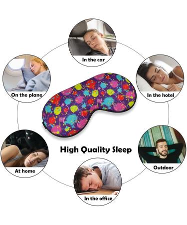 Hand Painted Circles Dot Sleep Mask for Women | Adjustable Eye Shades with Elastic Strap | Comfortable & Stylish Sleeping Cover - Buy Online on GoSupps.com