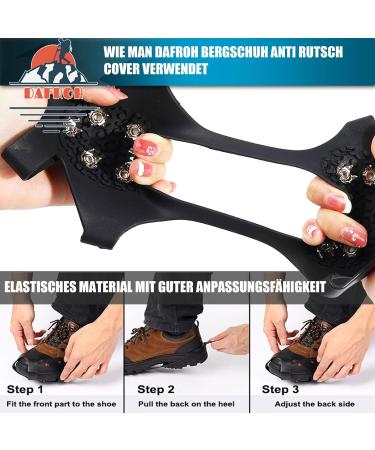 10 Teeth Crampons for Shoes | Anti-Slide Ice Claws for Hiking Snow & Ice | Stainless Steel Shoe Spikes (EU 40-44) - Buy Online on GoSupps.com