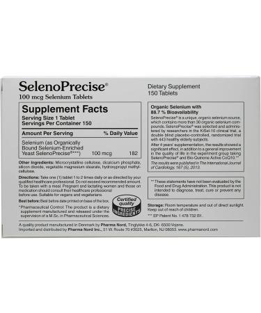 SelenoPrecise | 88.7% Absorption | Pharmaceutical-Grade Organic Selenium Supplement | Thyroid, Immune, Prostate & Heart Health Support | 100mcg Tabs 150ct - Buy Online on GoSupps.com