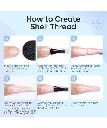 Modelones Pearl Gel Nail Polish 15ML Shimmer Mermaid Light Blue Gel Polish Pearlescent Shell Nail Gel Soak Off UV Gel Led Spring Gel Polish Swirl Shell Thread Effect DIY Manicure Gifts Pearl Blue - Buy Online on GoSupps.com