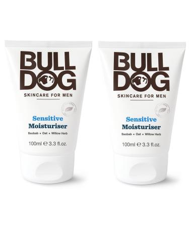 Bulldog Skincare Sensitive Moisturizer For Men (Pack of 2) With 2 Essential Oils Green Tea Green Algae Konjac Mannan and Vitamin E 3.3 fl. oz.