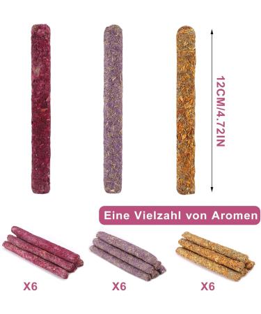 Fantesi 18-Piece Timothy Hay Sticks - Premium Rabbit Guinea Pig & Chinchilla Toys | 3 Delicious Flavors for Ultimate Fun - Buy Online on GoSupps.com