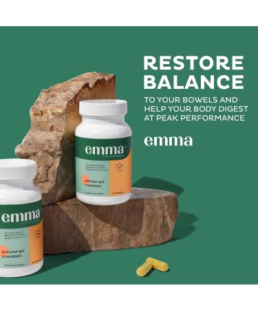 Emma Gut Health - 2 Pack | Gas & Bloating Relief Constipation Aid Leaky Gut Repair - Probiotics & Laxative Alternative - 120 Capsules - Buy Online on GoSupps.com