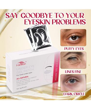 FADVAN Anti Dark Circles Eye Patches 40 Pairs Hydrogel Collagen Eye Patches with Hyaluronic Acid AntiAging Moisturizer Gold NJGold - Buy Online on GoSupps.com