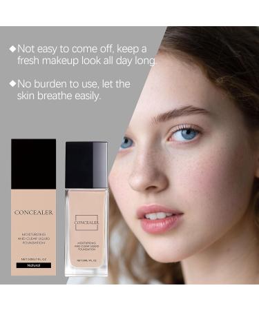 Fond de Teint Cr me Anti-cernes Naturel Dissimule Les Imperfections Unifie le Teint Texture L g re Tenue Longue Dur e Fini Hydratant et Lumineux.(Natural 2pcs) - Buy Online on GoSupps.com