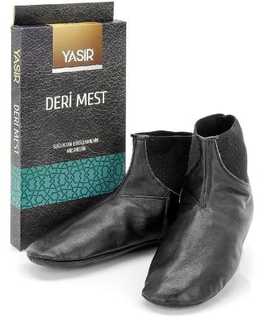 Genuine Halal Leather Khuffain | Sunnah Khuff Diabetic Socks | Mosque Footwear - Size 11 Women/9.5 Men Black - Buy Online on GoSupps.com