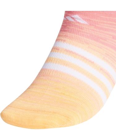 adidas Girl's Superlite Multi Space Dye 6-Pack No Show Socks - Hazy Rose/Blue/White - Large - Buy Online on GoSupps.com