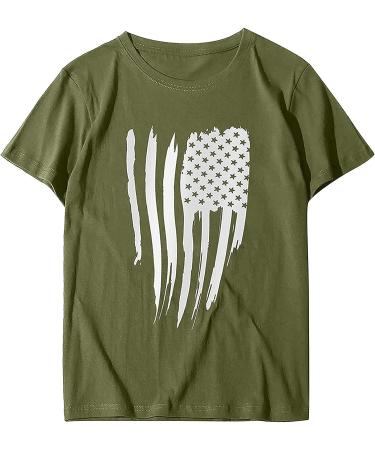 4th of July Patriotic Shirt Women's American Flag Crewneck Top - Army Green XL - Buy Online on GoSupps.com