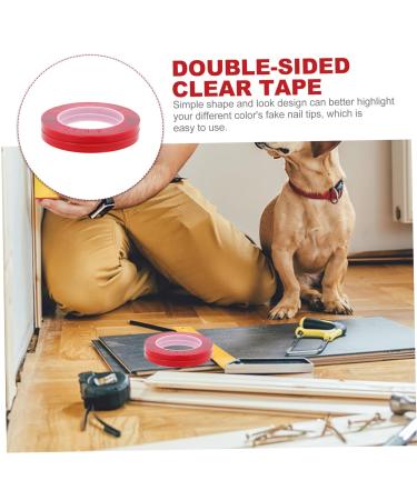 NUOBESTY 4 Rolls Transparent Double-sided Tape Press on Nails Adhesive Nail Art Showing Tape Hanging Poster Tape Nail Display Holders Rug Tape No Trace Color Card Red No Substrate Acrylic - Buy Online on GoSupps.com