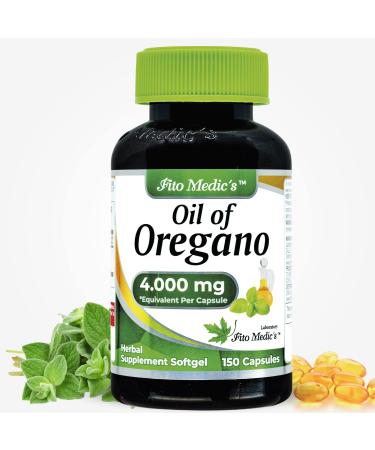 FITO MEDIC'S Lab - Oregano Oil - 4000 mg per Serving, -150- Oregano Oil Capsules -Pure- Oil of Oregano - Ultra high Absorption.-