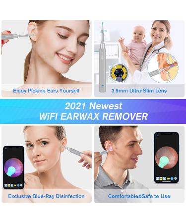 Blumway WiFi Ear Otoscope 3.5mm 1080p HD Camera - Ear Cleaner & Wax Removal Tool for Babies Children & Adults - iOS & Android Compatible - Gray - Buy Online on GoSupps.com