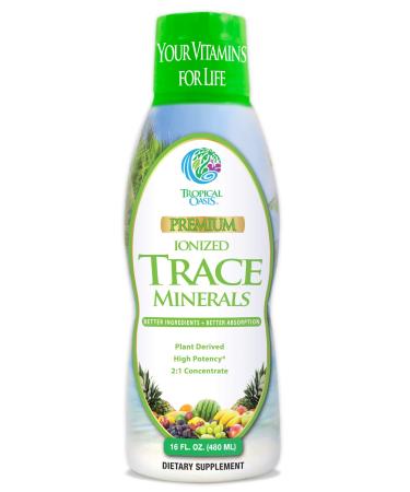 Tropical Oasis - Premium Ionized Plant Based Trace Minerals Liquid Formula- 74 Essential Minerals in Liquid Form for up to 98% Absorption - 16 oz 32 Servings